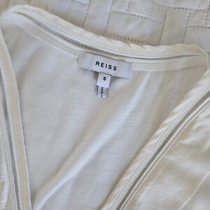 REISS Lightweight White V-Neck Top